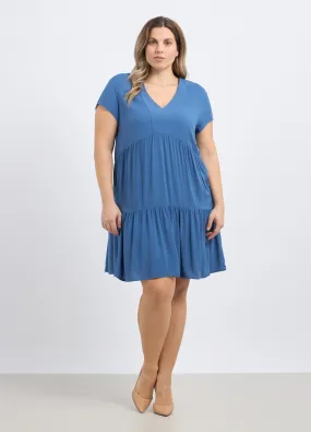 Abito corto in pura viscosa donna curvy