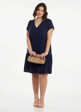 Abito in pura viscosa a balze donna curvy