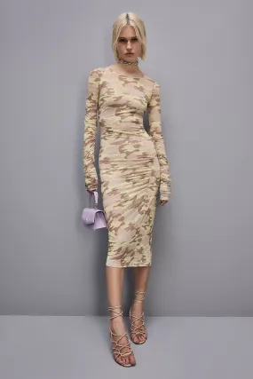 Abito in tulle stampa Camouflage