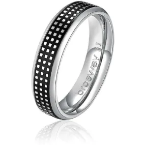 BROSWAY Anello Brosway in acciaio e smalto nero