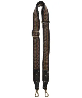  Campomaggi Tracolla pelle di vacchetta grana, tissu nero  