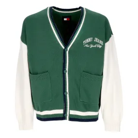 Cardigan Uomo Boxy Clearblock Varsity Cardigan Court Green