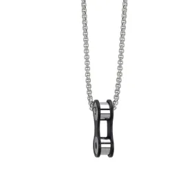 Collana in acciaio con pendente in pvd nero    