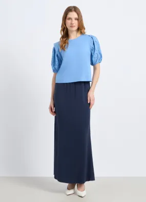 Gonna lunga in misto lino donna