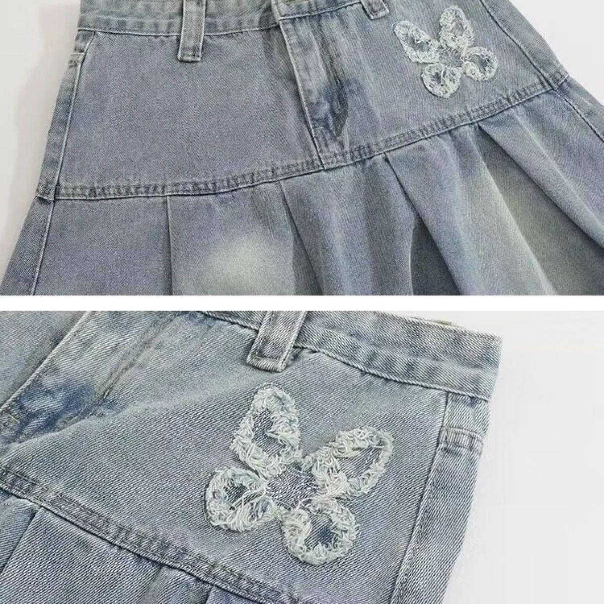 Gonne Donna Denim Hotsweet Farfalla Vintage Casual Strappato Da ragazzina Estate Nuovo stile popolare Streetwear Graceful Empire