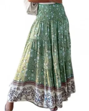 Gonne lunghe Boho Beach a vita alta Donna 2022 Primavera Estate Casual Boh