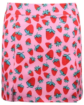 Gonne strette per feste Gonne micro mini a vita alta Gonne rosa fragola Pacchetto casual Gonne corte allanca