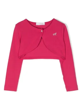 monnalisa Cardigan crop con logo