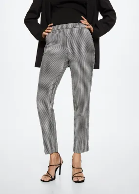 Pantaloni completo skinny pied-de-poule