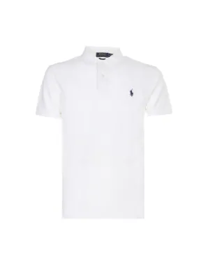 POLO BIANCA SLIM FIT IN COTONE CON RICAMO LOGO FRONTALE