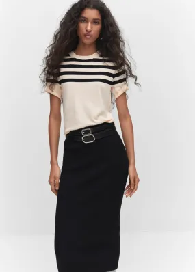 Pullover righe maniche corte