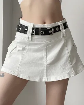 Ragazze Denim Gonne Moda Donna Vita Alta Foderato Tasche Laterali Interno Safty Pantaloncini Gonne Estate Primavera A Line S