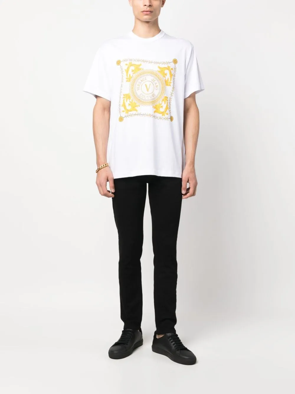 t-shirt bianca logo foulard