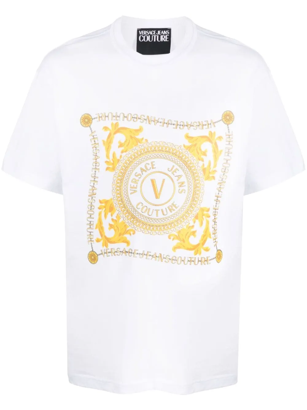 t-shirt bianca logo foulard