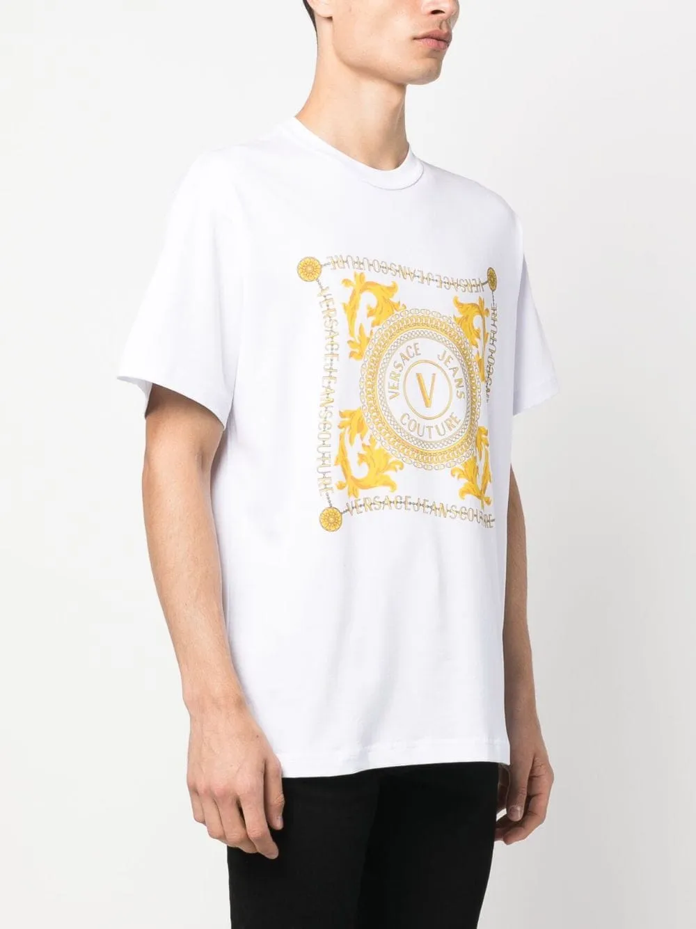 t-shirt bianca logo foulard
