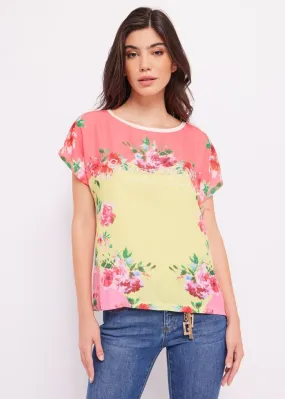 T-shirt con stampa floreale