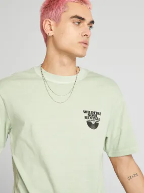 T-shirt con stampa sul petto - BEIGE