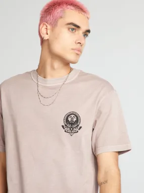 T-shirt con stampa sul petto - VIOLA