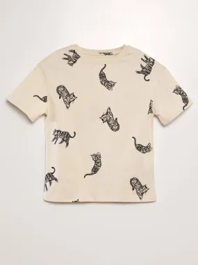T-shirt larga a maniche corte - BIANCO