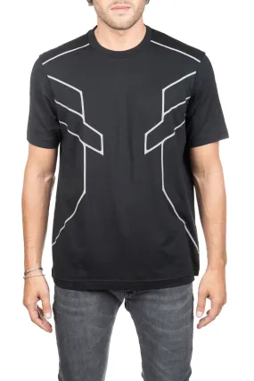 T-SHIRT NERA CON STAMPA FRONTALE